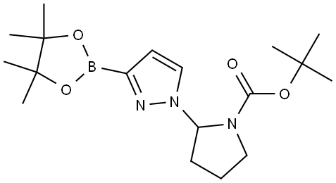 tert-butyl 2-(3-(4,4,5,5-tetramethyl-1,3,2-dioxaborolan-2-yl)-1H-pyrazol-1-yl)pyrrolidine-1-carboxylate Struktur