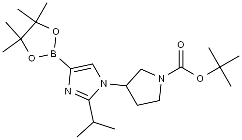 1-(N-Boc-Pyrrolidin-3-yl)-2-(iso-propyl)-1H-imidazole-4-boronic acid pinacol ester Struktur