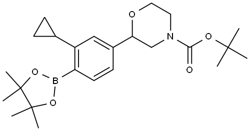 tert-butyl 2-(3-cyclopropyl-4-(4,4,5,5-tetramethyl-1,3,2-dioxaborolan-2-yl)phenyl)morpholine-4-carboxylate Struktur