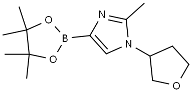 2-methyl-1-(tetrahydrofuran-3-yl)-4-(4,4,5,5-tetramethyl-1,3,2-dioxaborolan-2-yl)-1H-imidazole Struktur