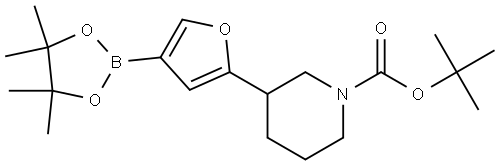 5-(N-Boc-piperidin-3-yl)furan-3-boronic acid pinacol ester Struktur