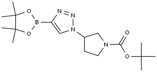 1-(N-BOC-PYRROLIDIN-3-YL)-4-(TETRAMETHYL-1,3,2-DIOXABOROLAN-2-YL)-1H-1,2,3-TRIAZOLE Struktur