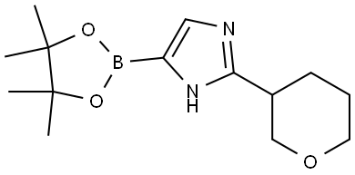 2-(tetrahydro-2H-pyran-3-yl)-4-(4,4,5,5-tetramethyl-1,3,2-dioxaborolan-2-yl)-1H-imidazole Struktur