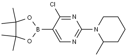 4-Chloro-2-(2-methylpiperidin-1-yl)pyrimidine-5-boronic acid pinacol ester Struktur