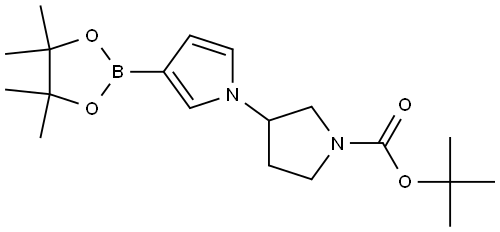 tert-butyl 3-(3-(4,4,5,5-tetramethyl-1,3,2-dioxaborolan-2-yl)-1H-pyrrol-1-yl)pyrrolidine-1-carboxylate Struktur