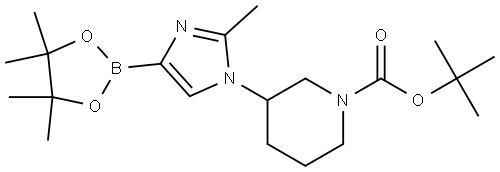 tert-butyl 3-(2-methyl-4-(4,4,5,5-tetramethyl-1,3,2-dioxaborolan-2-yl)-1H-imidazol-1-yl)piperidine-1-carboxylate Struktur