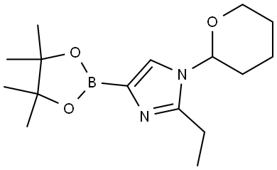 1-(Oxan-2-yl)-2-ethyl-1H-imidazole-4-boronic acid pinacol ester Struktur