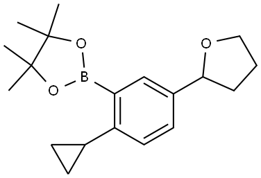 2-(2-cyclopropyl-5-(tetrahydrofuran-2-yl)phenyl)-4,4,5,5-tetramethyl-1,3,2-dioxaborolane Struktur