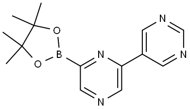 5-(6-(4,4,5,5-tetramethyl-1,3,2-dioxaborolan-2-yl)pyrazin-2-yl)pyrimidine Struktur