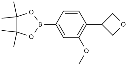 2-(3-methoxy-4-(oxetan-3-yl)phenyl)-4,4,5,5-tetramethyl-1,3,2-dioxaborolane Struktur