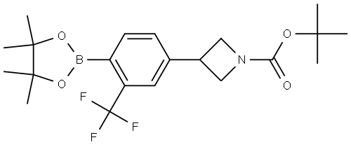 tert-butyl 3-(4-(4,4,5,5-tetramethyl-1,3,2-dioxaborolan-2-yl)-3-(trifluoromethyl)phenyl)azetidine-1-carboxylate Struktur