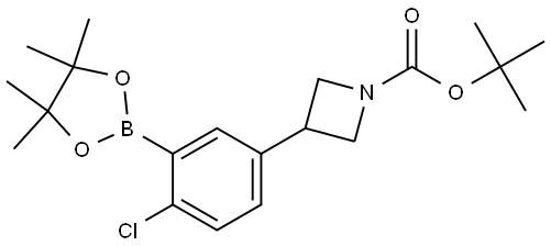 tert-butyl 3-(4-chloro-3-(4,4,5,5-tetramethyl-1,3,2-dioxaborolan-2-yl)phenyl)azetidine-1-carboxylate Struktur