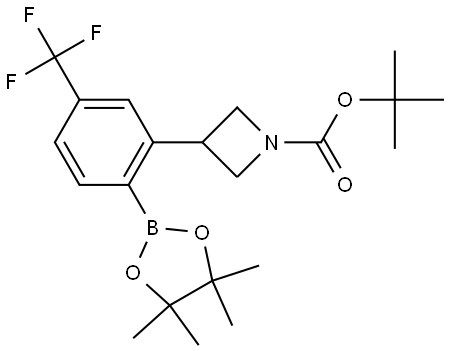 tert-butyl 3-(2-(4,4,5,5-tetramethyl-1,3,2-dioxaborolan-2-yl)-5-(trifluoromethyl)phenyl)azetidine-1-carboxylate Struktur