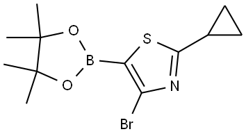 4-Bromo-2-(cyclopropyl)thiazole-5-boronic acid pinacol ester Struktur