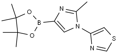 4-(2-methyl-4-(4,4,5,5-tetramethyl-1,3,2-dioxaborolan-2-yl)-1H-imidazol-1-yl)thiazole Struktur