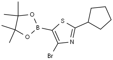 4-Bromo-2-(cyclopentyl)thiazole-5-boronic acid pinacol ester Struktur