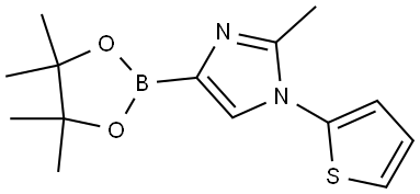 2-methyl-4-(4,4,5,5-tetramethyl-1,3,2-dioxaborolan-2-yl)-1-(thiophen-2-yl)-1H-imidazole Struktur