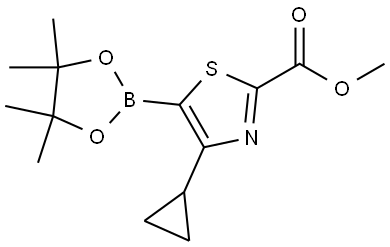 Methyl 4-cyclopropylthiazole-2-carboxylate-5-boronic acid pinacol ester Struktur