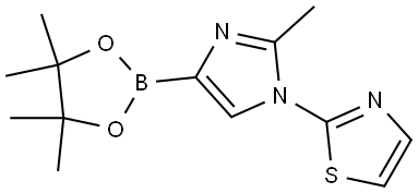 2-(2-methyl-4-(4,4,5,5-tetramethyl-1,3,2-dioxaborolan-2-yl)-1H-imidazol-1-yl)thiazole Struktur