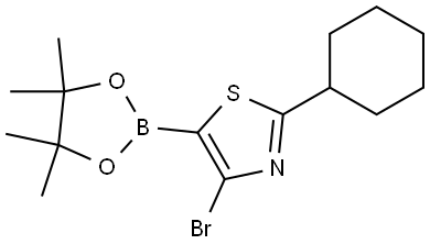 4-Bromo-2-(cyclohexyl)thiazole-5-boronic acid pinacol ester Struktur