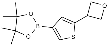 4,4,5,5-tetramethyl-2-(5-(oxetan-3-yl)thiophen-3-yl)-1,3,2-dioxaborolane Struktur