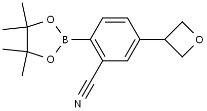 5-(oxetan-3-yl)-2-(4,4,5,5-tetramethyl-1,3,2-dioxaborolan-2-yl)benzonitrile Struktur