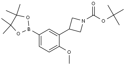 tert-butyl 3-(2-methoxy-5-(4,4,5,5-tetramethyl-1,3,2-dioxaborolan-2-yl)phenyl)azetidine-1-carboxylate Struktur