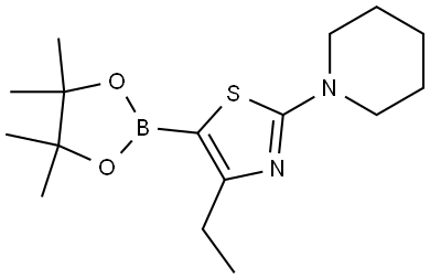 4-Ethyl-2-(piperidino)thiazole-5-boronic acid pinacol ester Struktur