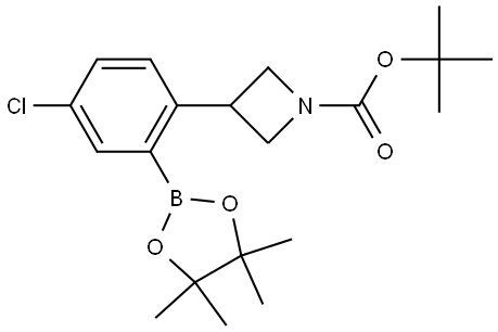 tert-butyl 3-(4-chloro-2-(4,4,5,5-tetramethyl-1,3,2-dioxaborolan-2-yl)phenyl)azetidine-1-carboxylate Struktur