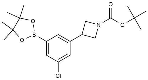 tert-butyl 3-(3-chloro-5-(4,4,5,5-tetramethyl-1,3,2-dioxaborolan-2-yl)phenyl)azetidine-1-carboxylate Struktur