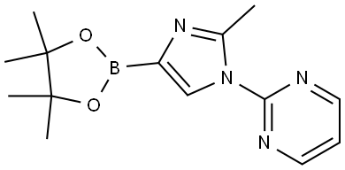 2-(2-methyl-4-(4,4,5,5-tetramethyl-1,3,2-dioxaborolan-2-yl)-1H-imidazol-1-yl)pyrimidine Struktur