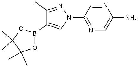 3-Methyl-1-(5-aminopyrazin-2-yl)-1H-pyrazole-4-boronic acid pinacol ester Struktur