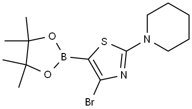 4-Bromo-2-(piperidino)thiazole-5-boronic acid pinacol ester Struktur