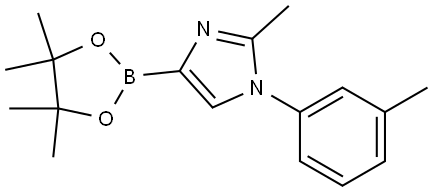 2-methyl-4-(4,4,5,5-tetramethyl-1,3,2-dioxaborolan-2-yl)-1-(m-tolyl)-1H-imidazole Struktur