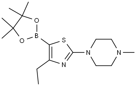 4-Ethyl-2-(N-methylpiperazin-1-yl)thiazole-5-boronic acid pinacol ester Struktur