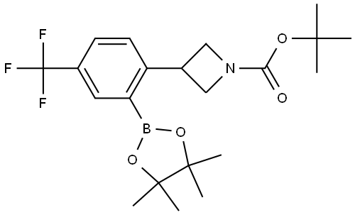 tert-butyl 3-(2-(4,4,5,5-tetramethyl-1,3,2-dioxaborolan-2-yl)-4-(trifluoromethyl)phenyl)azetidine-1-carboxylate Struktur