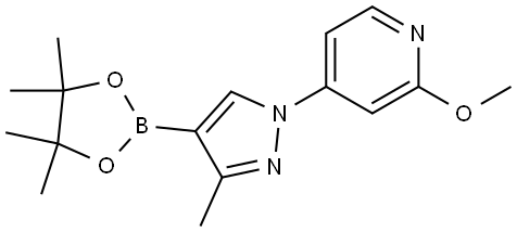 Pyridine, 2-methoxy-4-[3-methyl-4-(4,4,5,5-tetramethyl-1,3,2-dioxaborolan-2-yl)-1H-pyrazol-1-yl]- Struktur