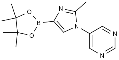 5-(2-methyl-4-(4,4,5,5-tetramethyl-1,3,2-dioxaborolan-2-yl)-1H-imidazol-1-yl)pyrimidine Struktur