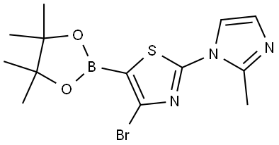 4-Bromo-2-(2-methylimidazol-1-yl)thiazole-5-boronic acid pinacol ester Struktur