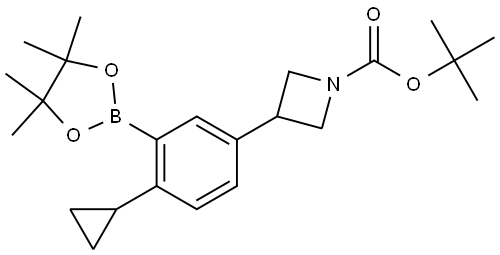 tert-butyl 3-(4-cyclopropyl-3-(4,4,5,5-tetramethyl-1,3,2-dioxaborolan-2-yl)phenyl)azetidine-1-carboxylate Struktur