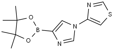 4-(4-(4,4,5,5-tetramethyl-1,3,2-dioxaborolan-2-yl)-1H-imidazol-1-yl)thiazole Struktur