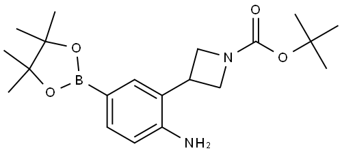 tert-butyl 3-(2-amino-5-(4,4,5,5-tetramethyl-1,3,2-dioxaborolan-2-yl)phenyl)azetidine-1-carboxylate Struktur