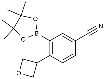 4-(oxetan-3-yl)-3-(4,4,5,5-tetramethyl-1,3,2-dioxaborolan-2-yl)benzonitrile Struktur