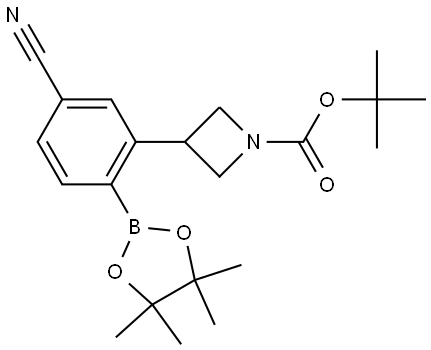 tert-butyl 3-(5-cyano-2-(4,4,5,5-tetramethyl-1,3,2-dioxaborolan-2-yl)phenyl)azetidine-1-carboxylate Struktur