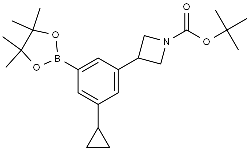 tert-butyl 3-(3-cyclopropyl-5-(4,4,5,5-tetramethyl-1,3,2-dioxaborolan-2-yl)phenyl)azetidine-1-carboxylate Struktur