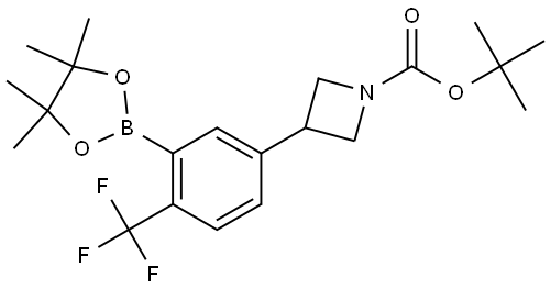 tert-butyl 3-(3-(4,4,5,5-tetramethyl-1,3,2-dioxaborolan-2-yl)-4-(trifluoromethyl)phenyl)azetidine-1-carboxylate Struktur