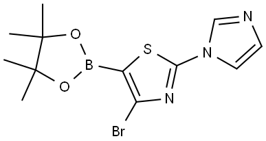 4-Bromo-2-(imidazol-1-yl)thiazole-5-boronic acid pinacol ester Struktur