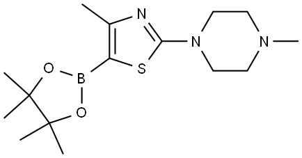 4-Methyl-2-(N-methylpiperazin-1-yl)thiazole-5-boronic acid pinacol ester Struktur