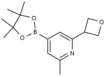 2-methyl-6-(oxetan-3-yl)-4-(4,4,5,5-tetramethyl-1,3,2-dioxaborolan-2-yl)pyridine Struktur