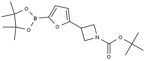 tert-butyl 3-(5-(4,4,5,5-tetramethyl-1,3,2-dioxaborolan-2-yl)furan-2-yl)azetidine-1-carboxylate Struktur